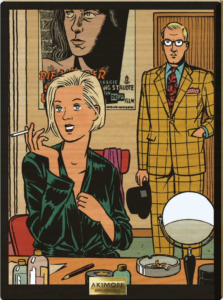 Tableau en bois Blake & Mortimer - T29 Huit heures à Berlin - Blake et Miss Hagen