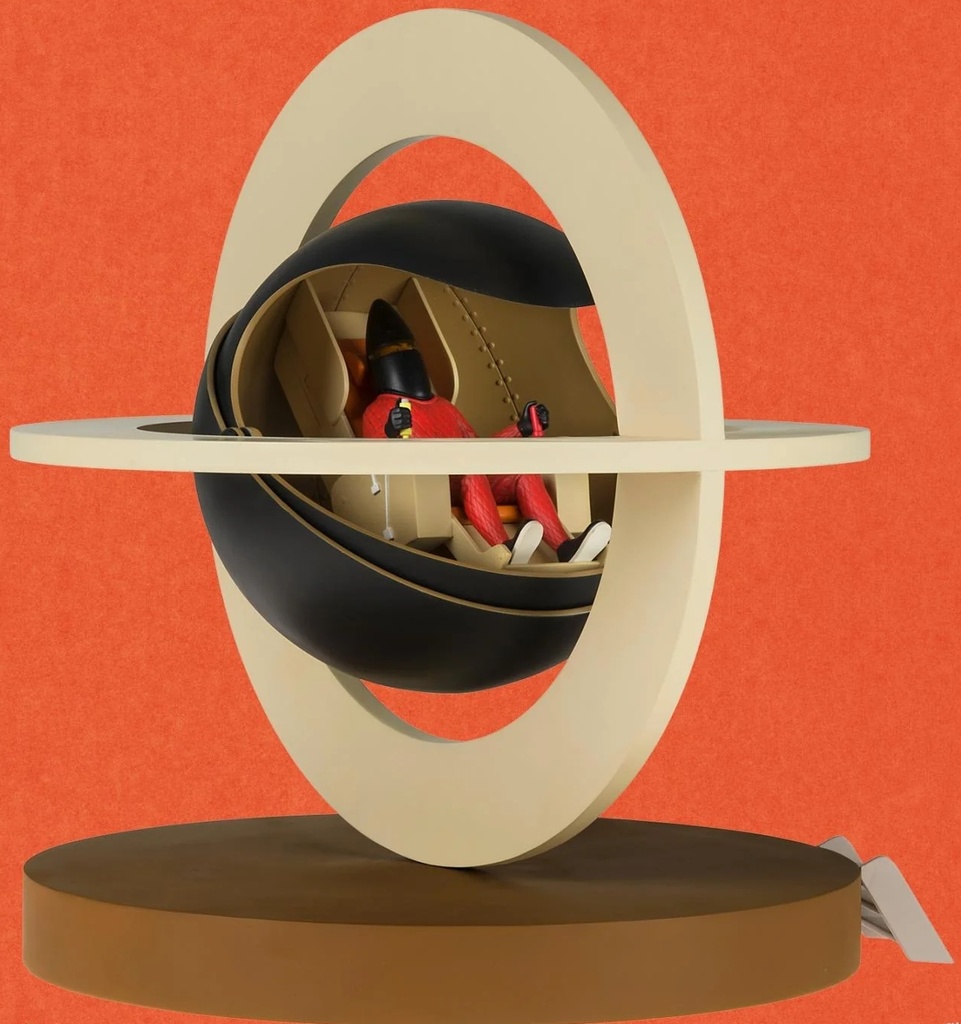 Figurine résine Blake & Mortimer - Le chronoscaphe - Mortimer en combinaison rouge