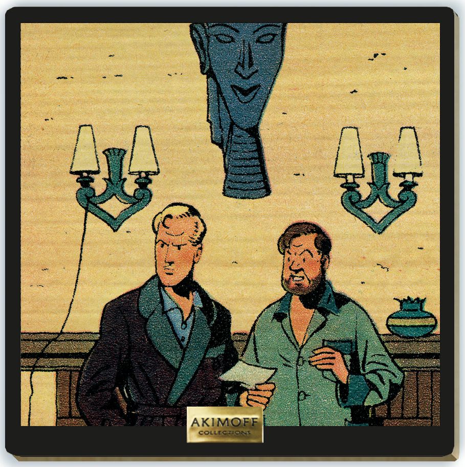 Tableau en bois Blake & Mortimer - T06 La marque jaune - En tenue de nuit