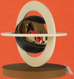 Figurine résine Blake & Mortimer - Le chronoscaphe - Mortimer en combinaison rouge